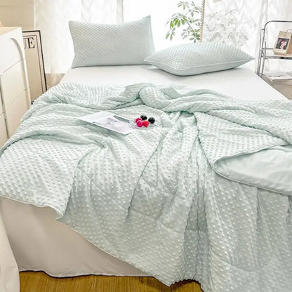 Mint green textured cooling massage blanket bedroom comforter