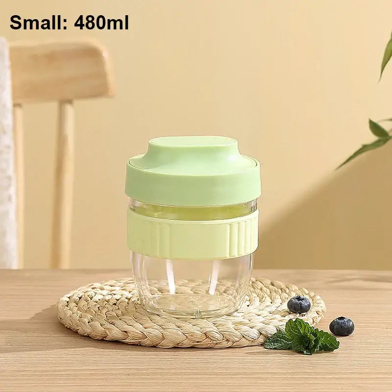 Mint green & yellow breakfast cup kitchen food container