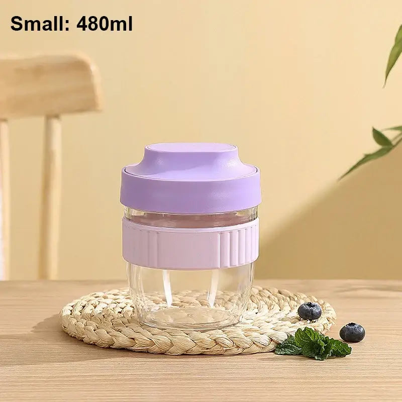Mint green & yellow breakfast cup kitchen food container