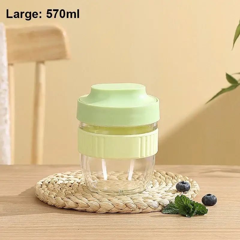 Mint green & yellow breakfast cup kitchen food container