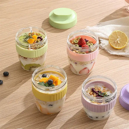 Mint green & yellow breakfast cup kitchen food container