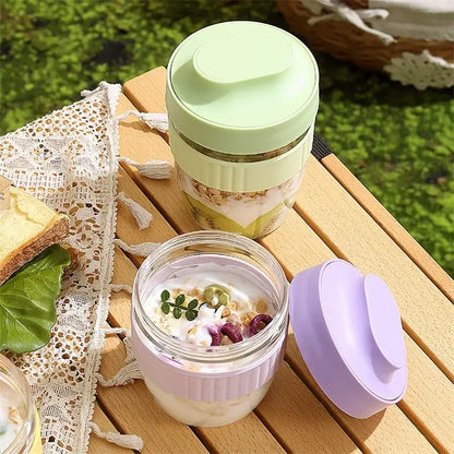 Mint green & yellow breakfast cup kitchen food container