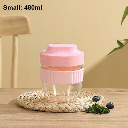 Mint green & yellow breakfast cup kitchen food container