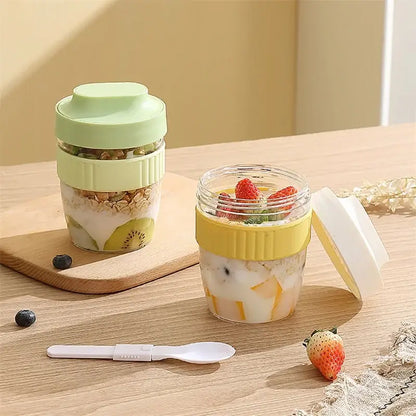 Mint green & yellow breakfast cup kitchen food container
