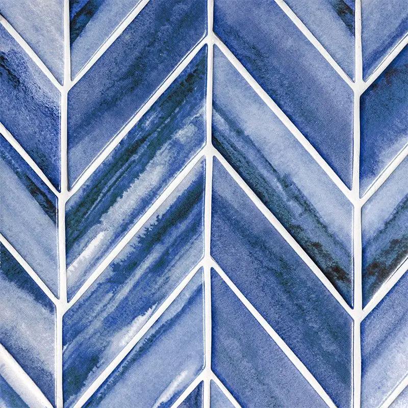 Ocean Drift Matte Chevron Ceramic Tiles 2x6
