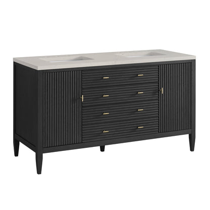 James Martin Myrrin 60" Double Bathroom Vanity, Carbon Oak
