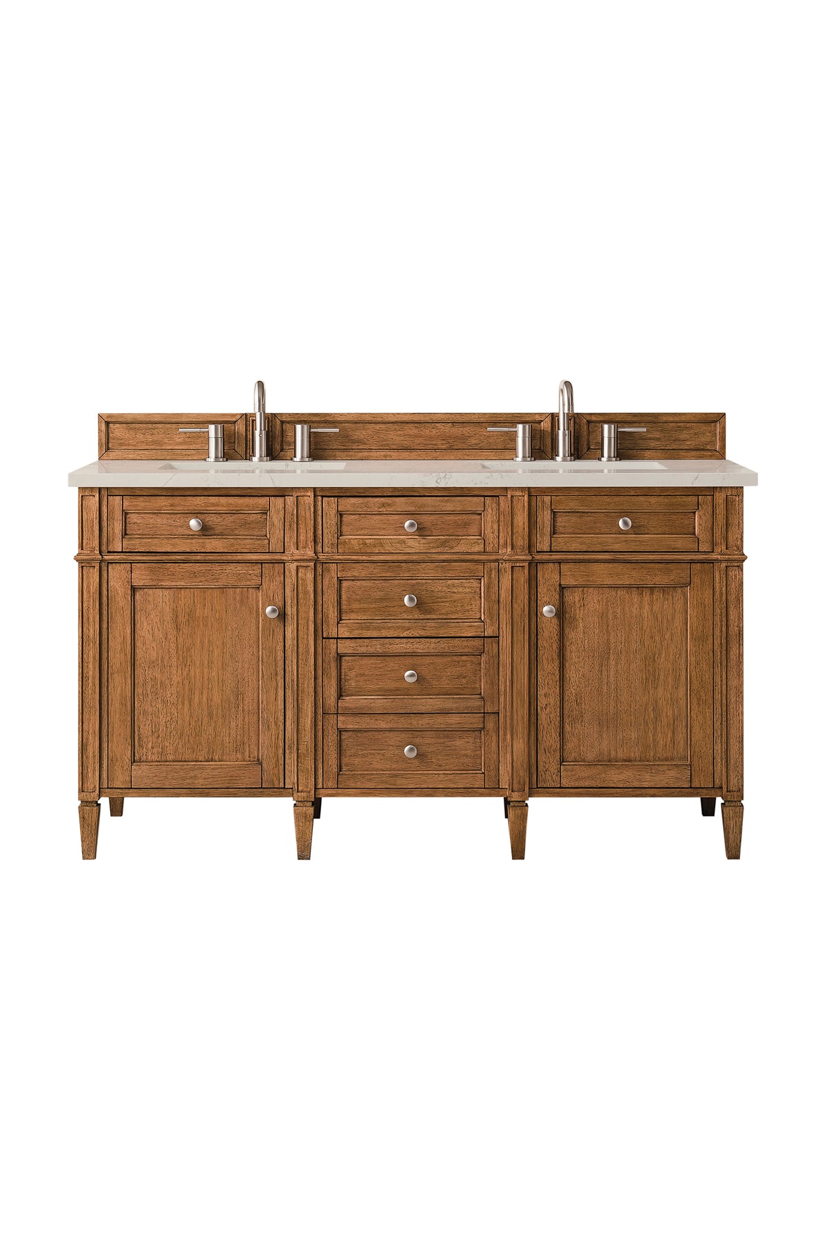 James Martin Brittany 60" Double Bathroom Vanity, Saddle Brown