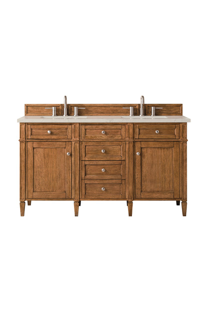 James Martin Brittany 60" Double Bathroom Vanity, Saddle Brown