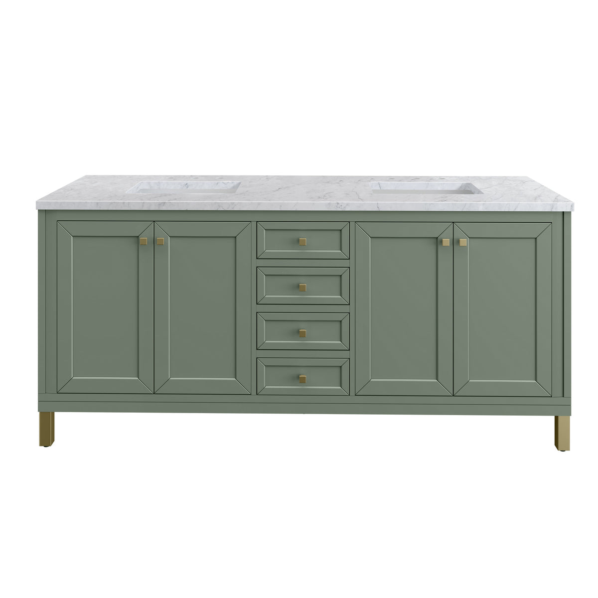 James Martin Chicago 72" Double Bathroom Vanity, Smokey Celadon