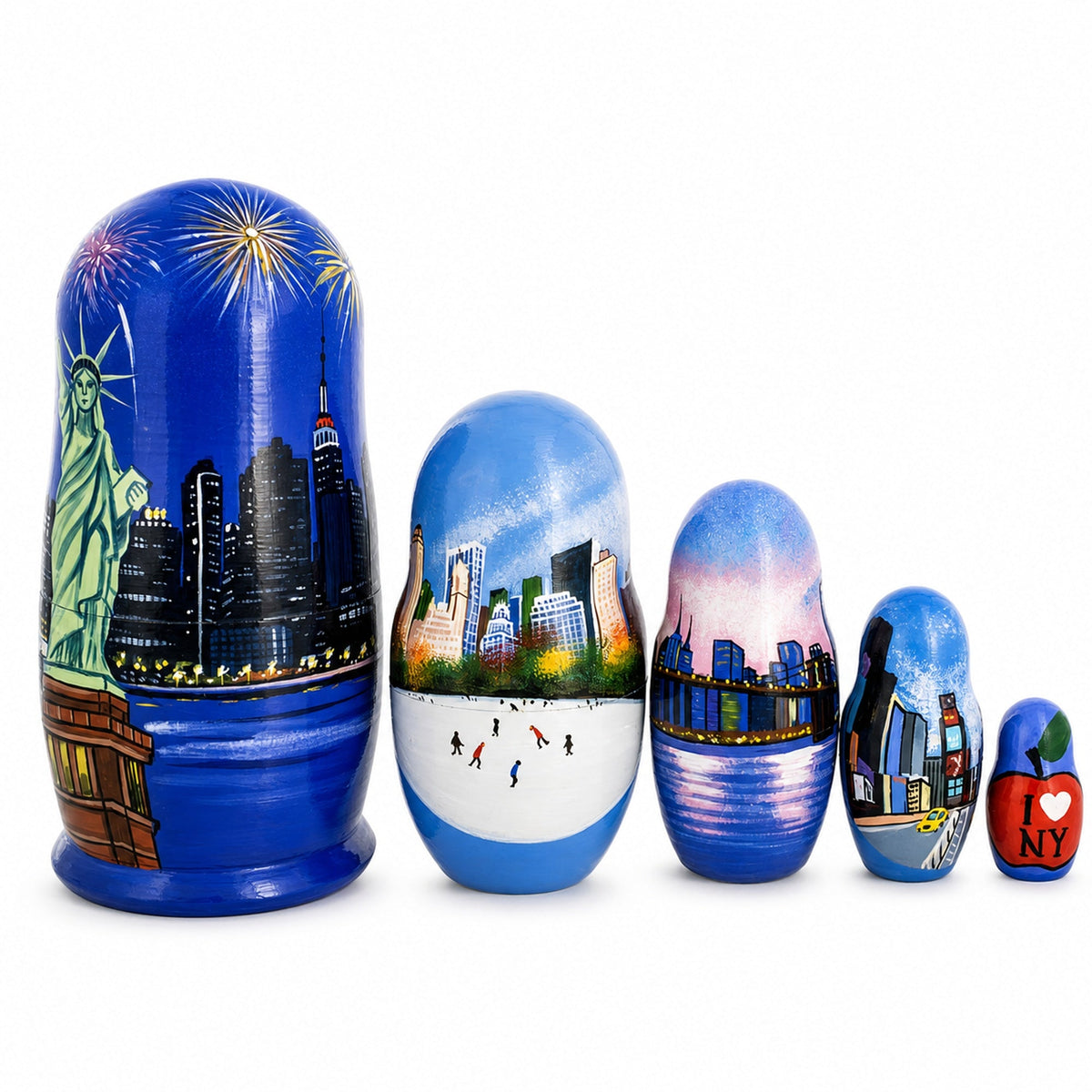 New York City Wooden Stacking Nesting Dolls
