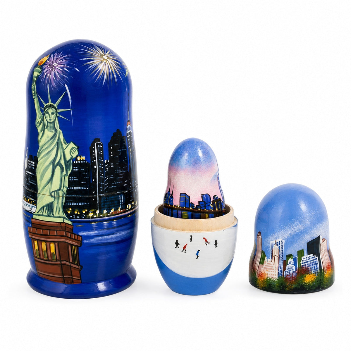 New York City Wooden Stacking Nesting Dolls