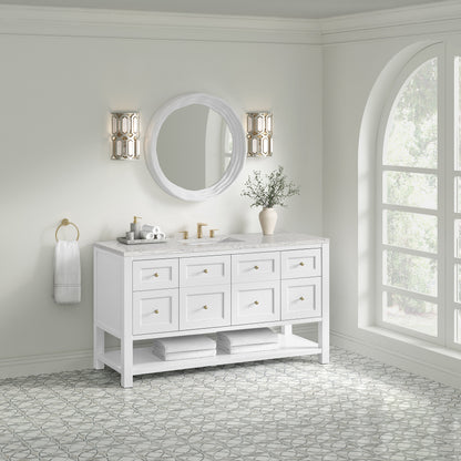 James Martin Breckenridge 60" Single Bathroom Vanity, Bright White