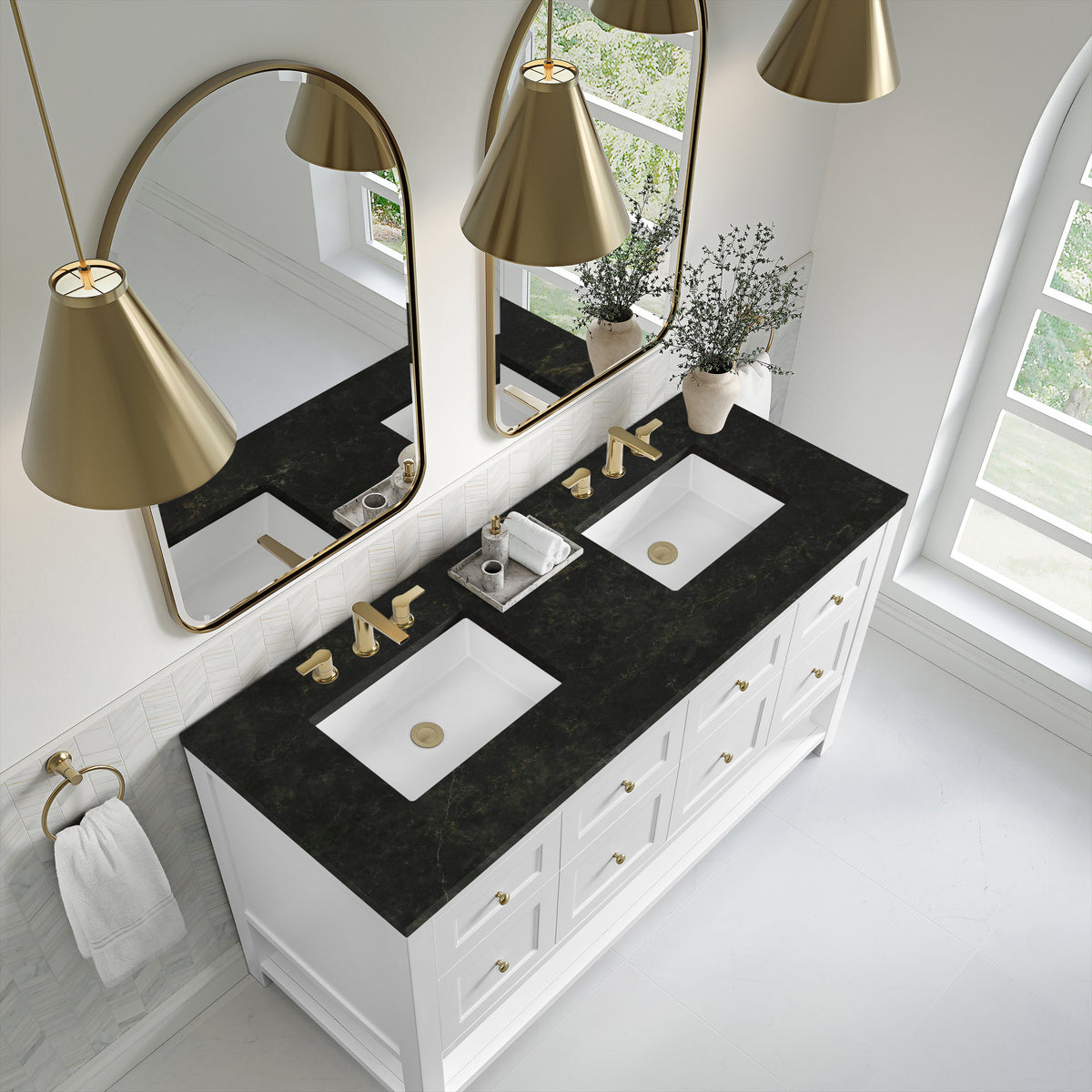 James Martin Breckenridge 60" Double Bathroom Vanity, Bright White