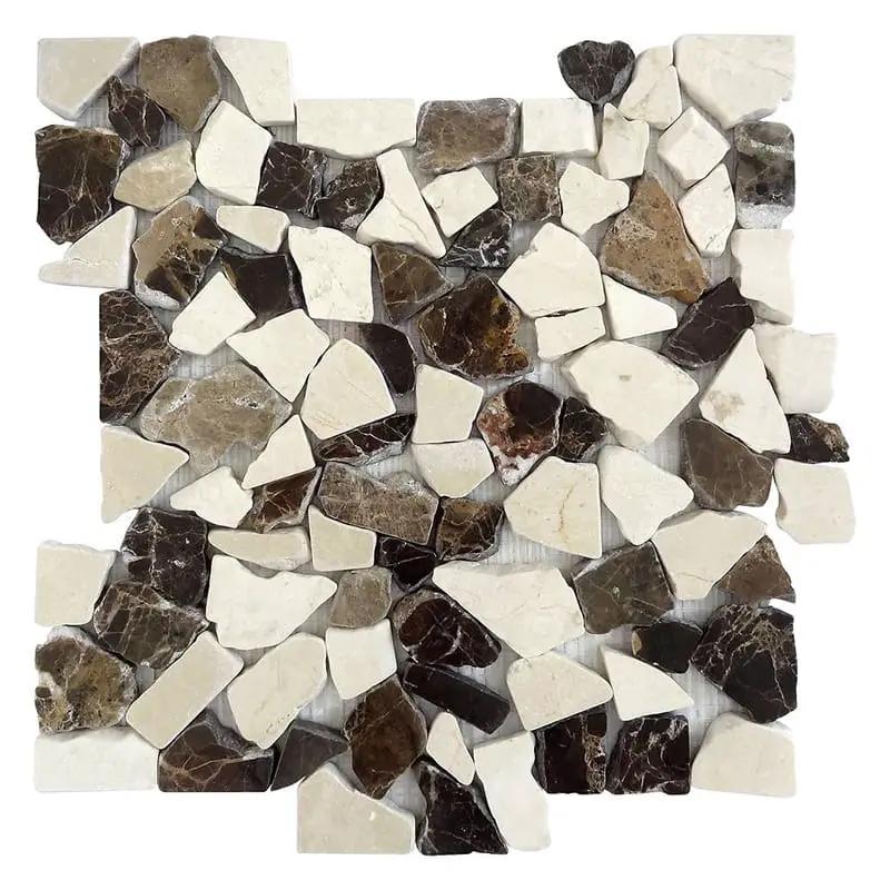 Mocha Natural Pebble Mosaics 12x12