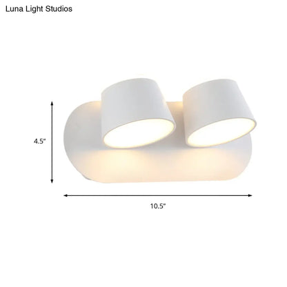 DecorBites™ Modern 1/2/3-Light Bedroom Wall Sconce with Cone Metal Shade - White/Black Vanity Lighting Fixture in White Light