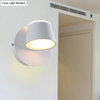 DecorBites™ Modern 1/2/3-Light Bedroom Wall Sconce with Cone Metal Shade - White/Black Vanity Lighting Fixture in White Light