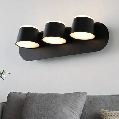 DecorBites™ Modern 1/2/3-Light Bedroom Wall Sconce with Cone Metal Shade - White/Black Vanity Lighting Fixture in White Light