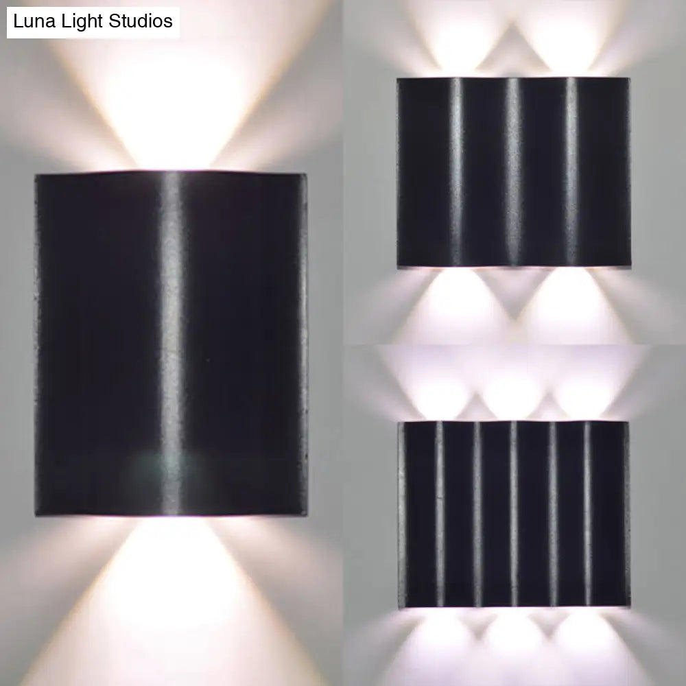 DecorBites™ Modern 1/2/3-Light Black Porch Wall Sconce with Wavy Metal Shade and Warm/White Lighting