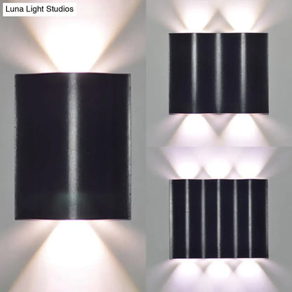 DecorBites™ Modern 1/2/3-Light Black Porch Wall Sconce with Wavy Metal Shade and Warm/White Lighting