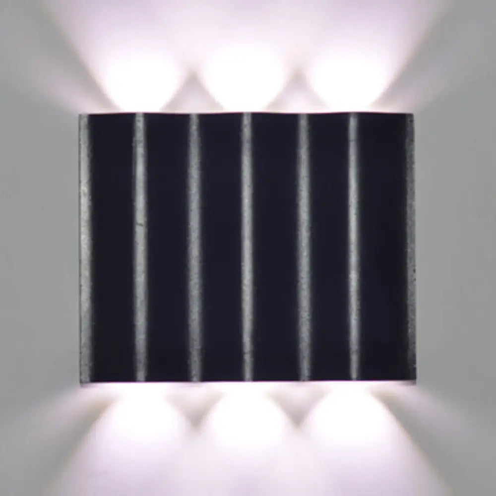 DecorBites™ Modern 1/2/3-Light Black Porch Wall Sconce with Wavy Metal Shade and Warm/White Lighting