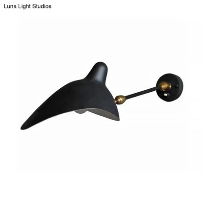 DecorBites™ Modern 1/3-Light Duckbill Wall Sconce with Black Metallic Shade – Adjustable Living Room Lamp