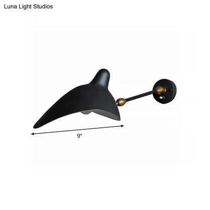 DecorBites™ Modern 1/3-Light Duckbill Wall Sconce with Black Metallic Shade – Adjustable Living Room Lamp