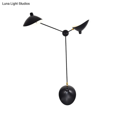 DecorBites™ Modern 1/3-Light Duckbill Wall Sconce with Black Metallic Shade – Adjustable Living Room Lamp