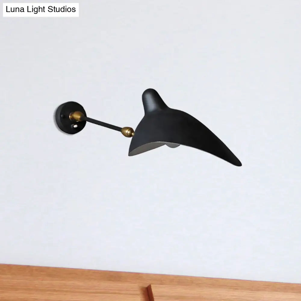 DecorBites™ Modern 1/3-Light Duckbill Wall Sconce with Black Metallic Shade – Adjustable Living Room Lamp
