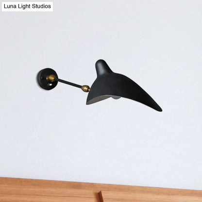 DecorBites™ Modern 1/3-Light Duckbill Wall Sconce with Black Metallic Shade – Adjustable Living Room Lamp