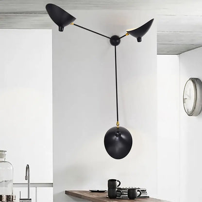 DecorBites™ Modern 1/3-Light Duckbill Wall Sconce with Black Metallic Shade – Adjustable Living Room Lamp