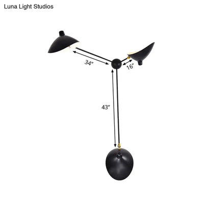 DecorBites™ Modern 1/3-Light Duckbill Wall Sconce with Black Metallic Shade – Adjustable Living Room Lamp