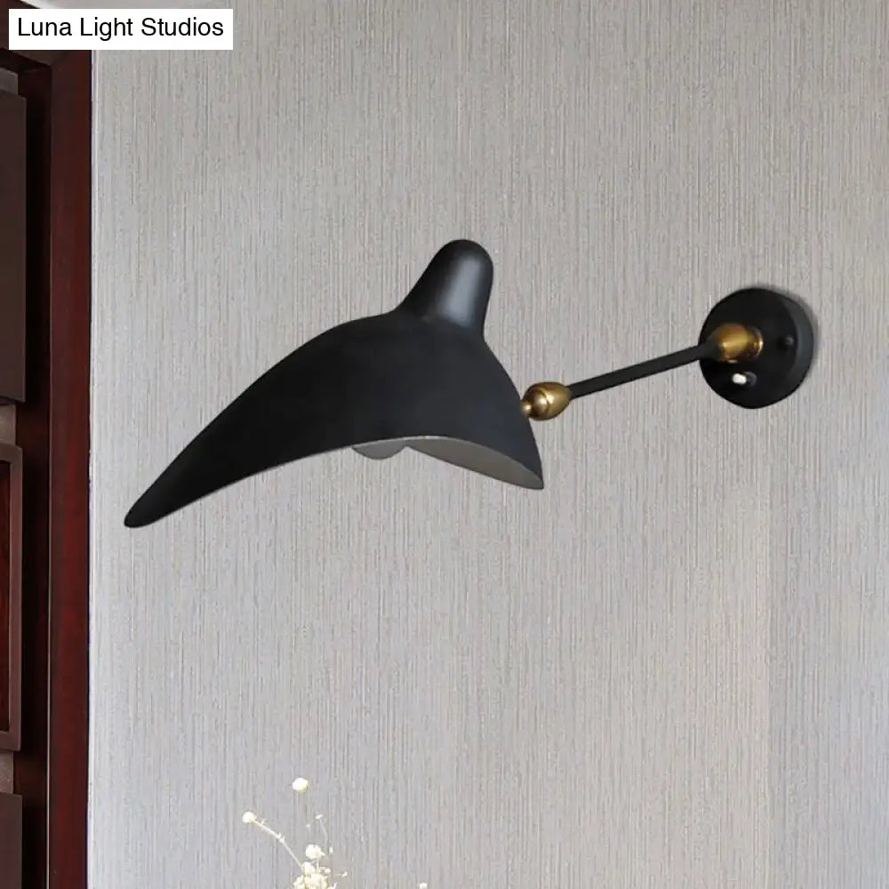 DecorBites™ Modern 1/3-Light Duckbill Wall Sconce with Black Metallic Shade – Adjustable Living Room Lamp