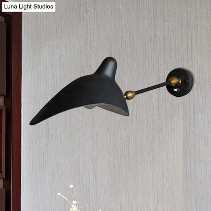 DecorBites™ Modern 1/3-Light Duckbill Wall Sconce with Black Metallic Shade – Adjustable Living Room Lamp