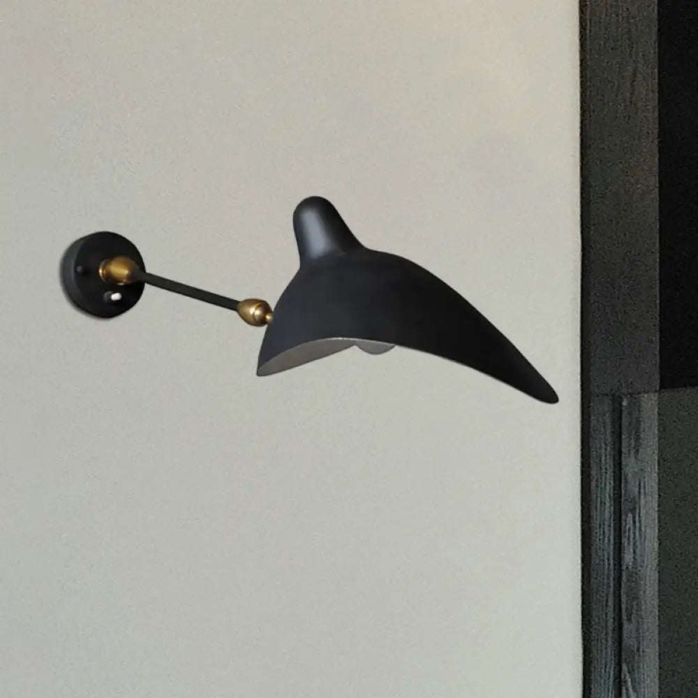 DecorBites™ Modern 1/3-Light Duckbill Wall Sconce with Black Metallic Shade – Adjustable Living Room Lamp