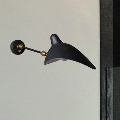 DecorBites™ Modern 1/3-Light Duckbill Wall Sconce with Black Metallic Shade – Adjustable Living Room Lamp