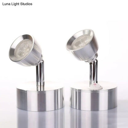 DecorBites™ Modern 1-Light Chrome Corridor Wall Sconce with Dome Metal Shade in Warm/White Light