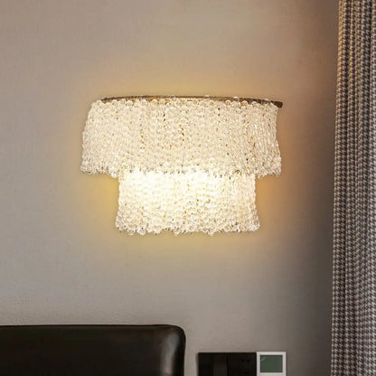 DecorBites™ Modern 2-Light Crystal Bead Sconce Lamp Wall Lighting in Gold