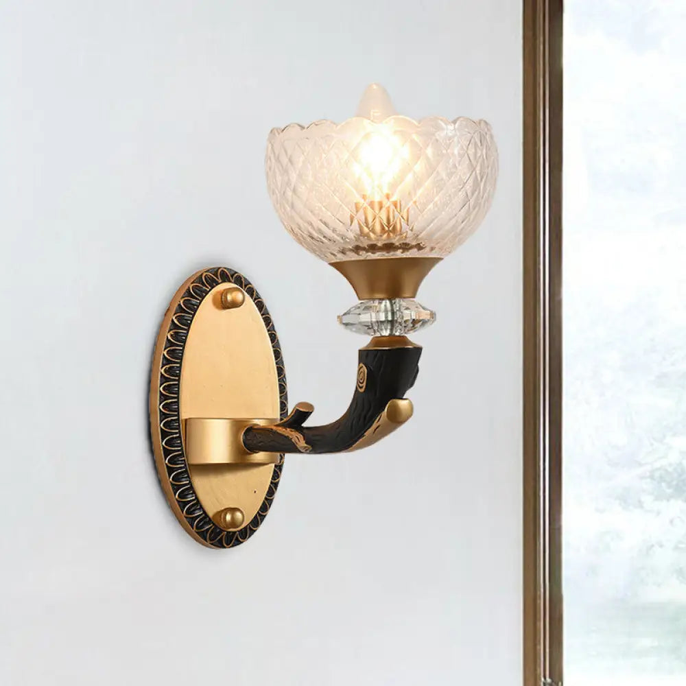 DecorBites™ Modern 2-Light Metal Black Sconce with Clear Prismatic Glass Shade - Wall Mounted