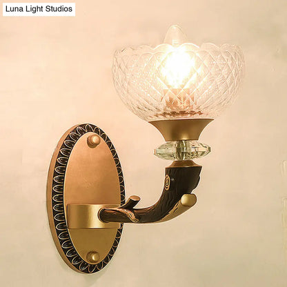 DecorBites™ Modern 2-Light Metal Black Sconce with Clear Prismatic Glass Shade - Wall Mounted