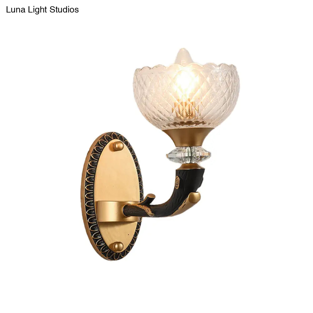 DecorBites™ Modern 2-Light Metal Black Sconce with Clear Prismatic Glass Shade - Wall Mounted