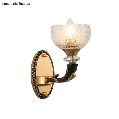 DecorBites™ Modern 2-Light Metal Black Sconce with Clear Prismatic Glass Shade - Wall Mounted