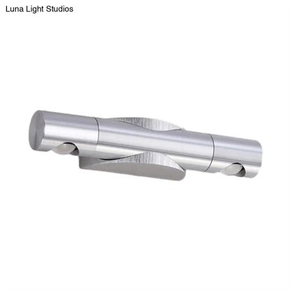 DecorBites™ Modern 2-Light Wall Fixture for Living Room with Aluminum Shade in Black/Silver - Warm/White Lighting