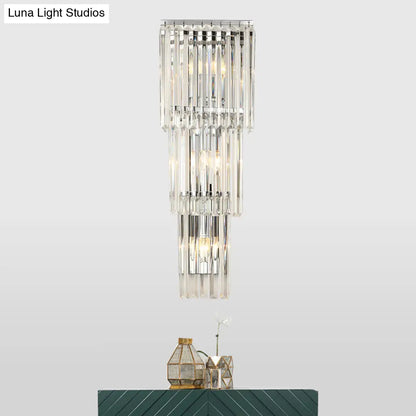 DecorBites™ Modern 3-Head Wall Sconce Light with Clear Glass Shades - Stylish Prismatic Design - Wall Mounted Lamp