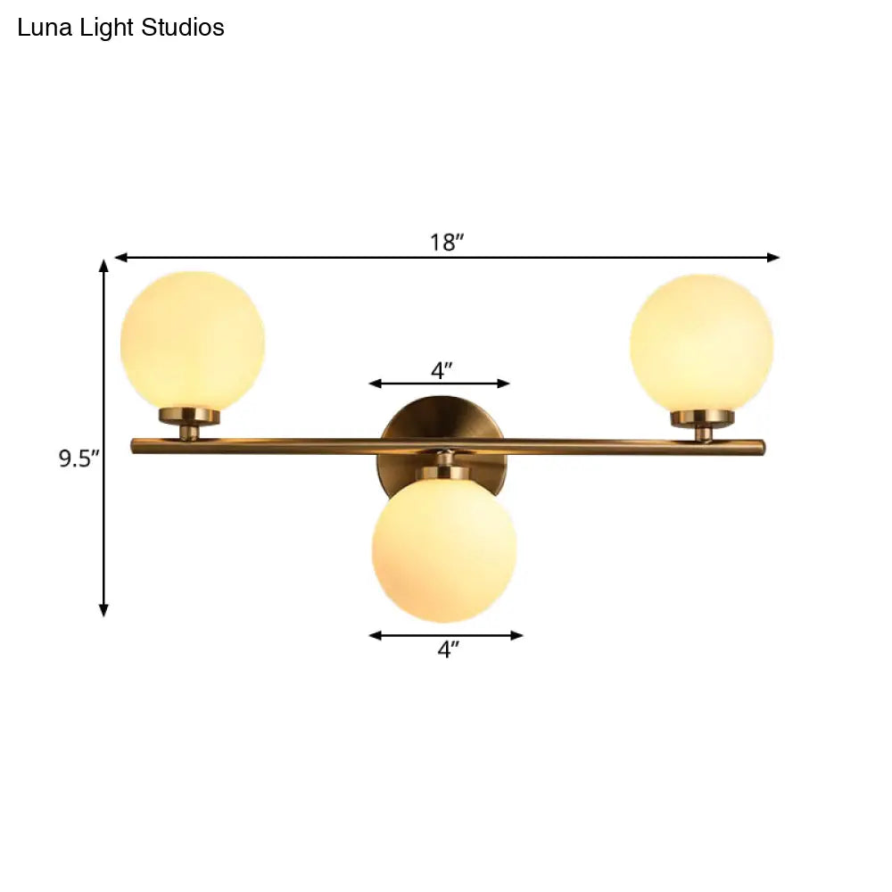 DecorBites™ Modern 3-Light Gold Wall Sconce with White Glass and LED Flush Mount