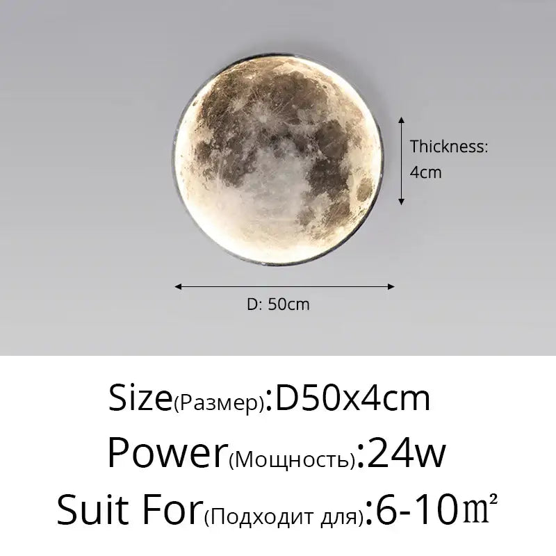 Modern 3d moon earth led wall lamp for bedroom living room decor