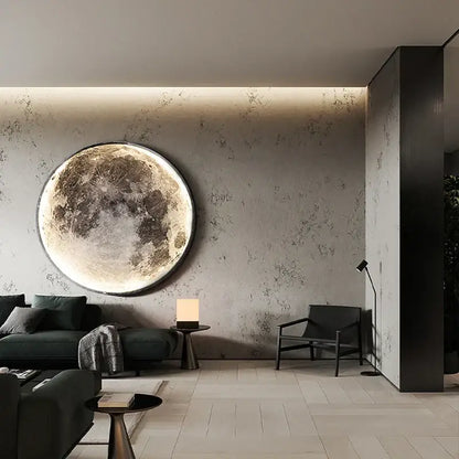 Modern 3d moon earth led wall lamp for bedroom living room decor