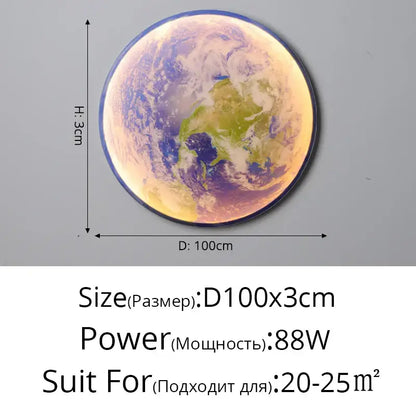 Modern 3d moon earth led wall lamp for bedroom living room decor