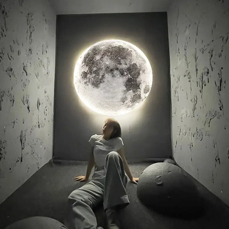 Modern 3d moon earth led wall lamp for bedroom living room decor