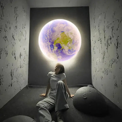 Modern 3d moon earth led wall lamp for bedroom living room decor