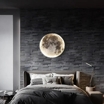 Modern 3d moon earth led wall lamp for bedroom living room decor